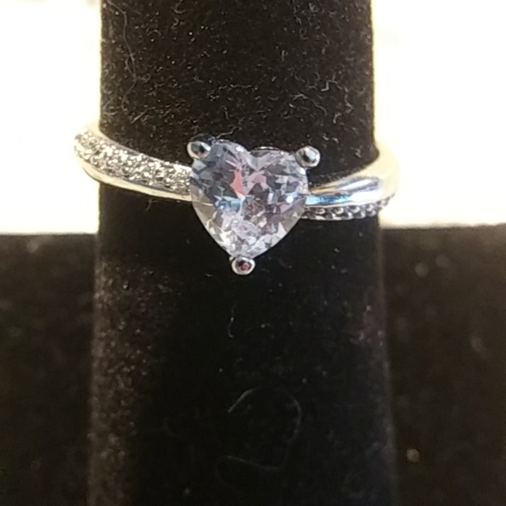 .75 CT moissanite heart shape adjustable ring
